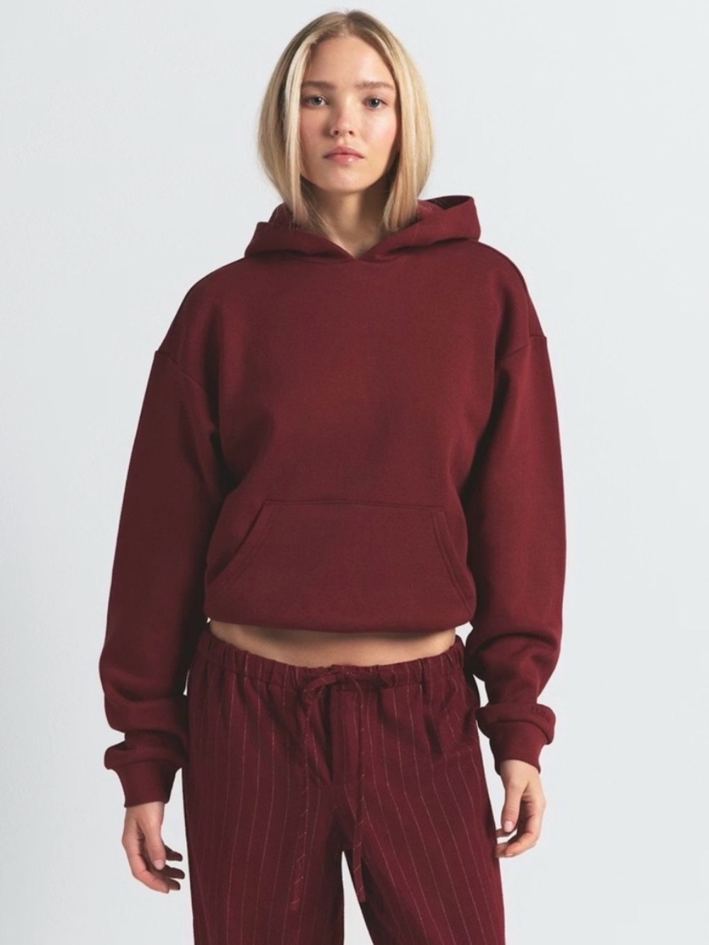 SKIMS Cotton Fleece Classic Pullover Hoodie Discontinued Merlot Size 2XL NWT